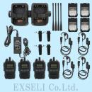 SR810U 中古整備品 4台セット(新品イヤホンマイクEX-MD20、標準リチウムイオン電池パック、連結型充電器、ACアダプタ付き) YAESU製3B/3C/3Dデジタル簡易無線免許局